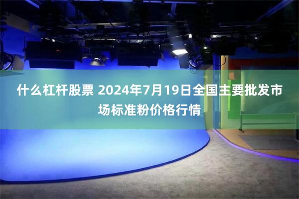 什么杠杆股票 2024年7月19日全国主要批发市场标准粉价格行情