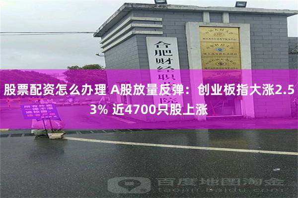 股票配资怎么办理 A股放量反弹：创业板指大涨2.53% 近4700只股上涨