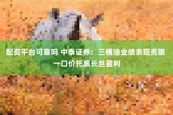 配资平台可靠吗 中泰证券：三桶油业绩表现亮眼 一口价托底长丝盈利