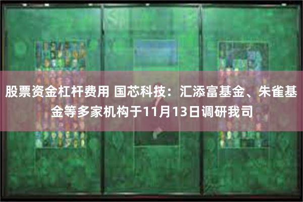 股票资金杠杆费用 国芯科技：汇添富基金、朱雀基金等多家机构于11月13日调研我司